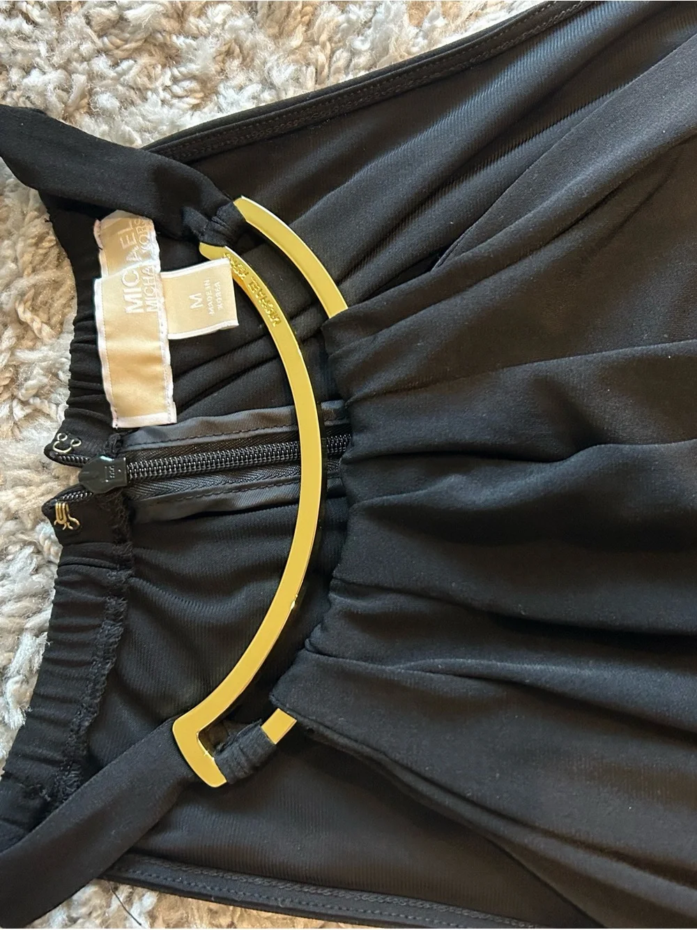 Michael Kors Black Halter Camisole with Gold Collar